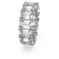 Vittore ring, Rectangular cut, White, Rhodium plated by SWAROVSKI