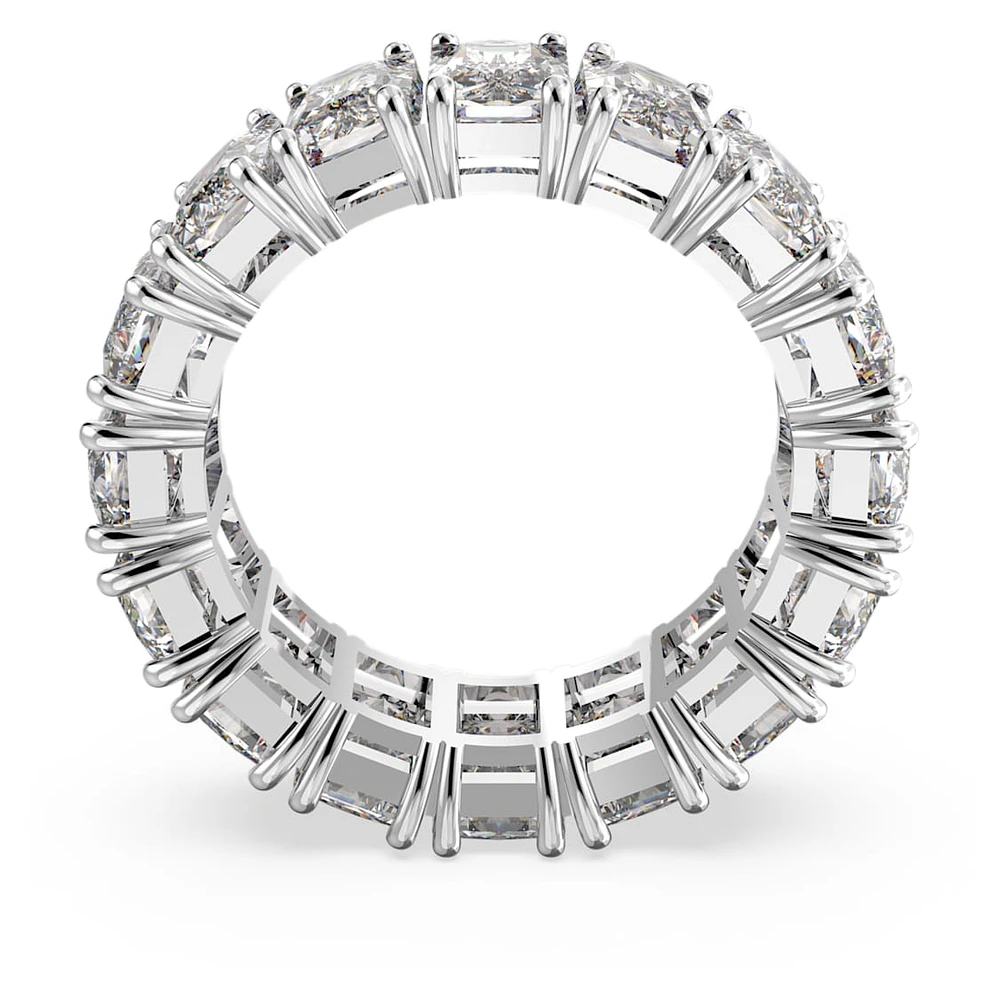 Vittore ring, Rectangular cut, White, Rhodium plated by SWAROVSKI