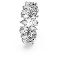 Vittore ring, Drop cut, White, Rhodium plated by SWAROVSKI