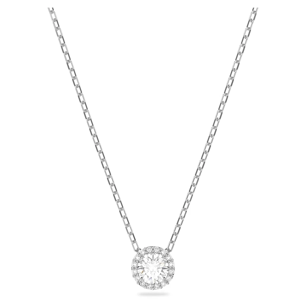 Una Angelic pendant, Round cut, White, Rhodium plated by SWAROVSKI