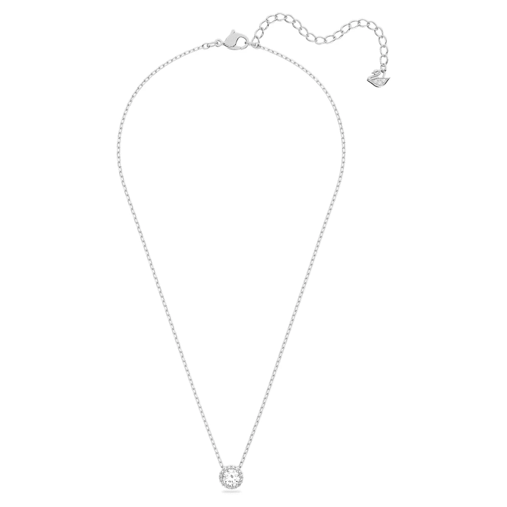 Una Angelic pendant, Round cut, White, Rhodium plated by SWAROVSKI