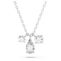 Attract pendant, Mixed cuts, Cluster, White, Rhodium plated by SWAROVSKI