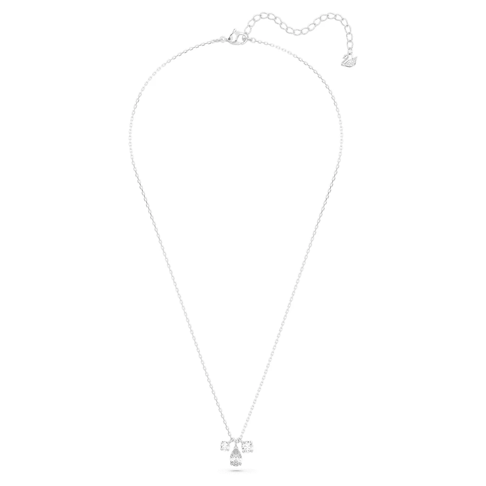 Attract pendant, Mixed cuts, Cluster, White, Rhodium plated by SWAROVSKI