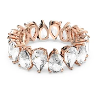 Vittore ring, Drop cut, White, Rose gold-tone plated by SWAROVSKI