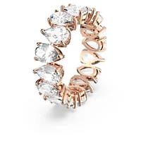 Vittore ring, Drop cut, White, Rose gold-tone plated by SWAROVSKI