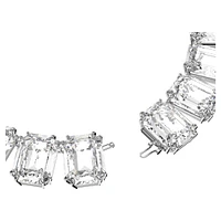 Millenia Tennis necklace, Oversized crystals, Octagon cut, White, Rhodium plated by SWAROVSKI