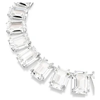 Millenia Tennis necklace, Oversized crystals, Octagon cut, White, Rhodium plated by SWAROVSKI