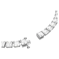 Matrix necklace, Square cut, White, Rhodium plated by SWAROVSKI