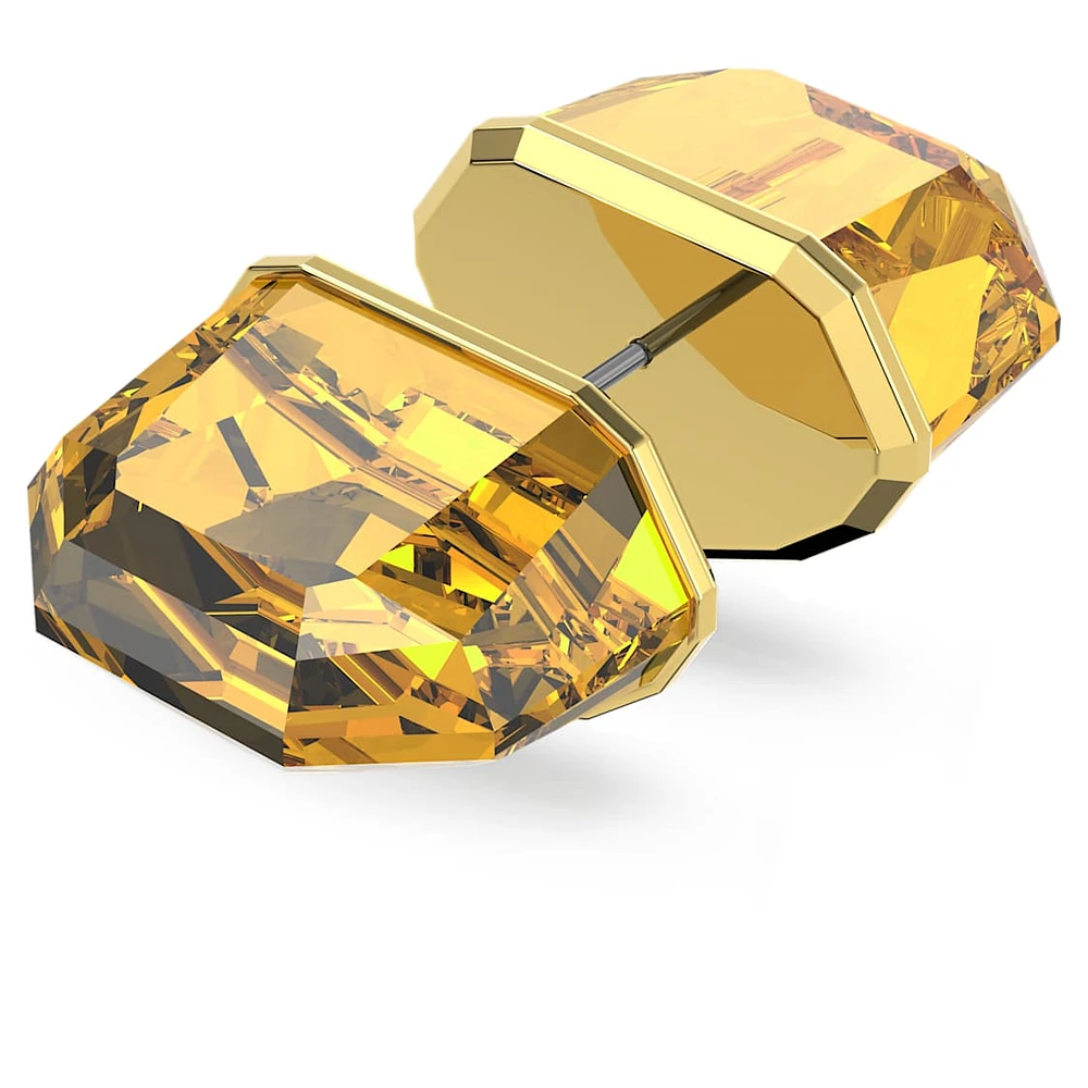 Lucent stud earring, Single, Yellow, Gold-tone plated by SWAROVSKI