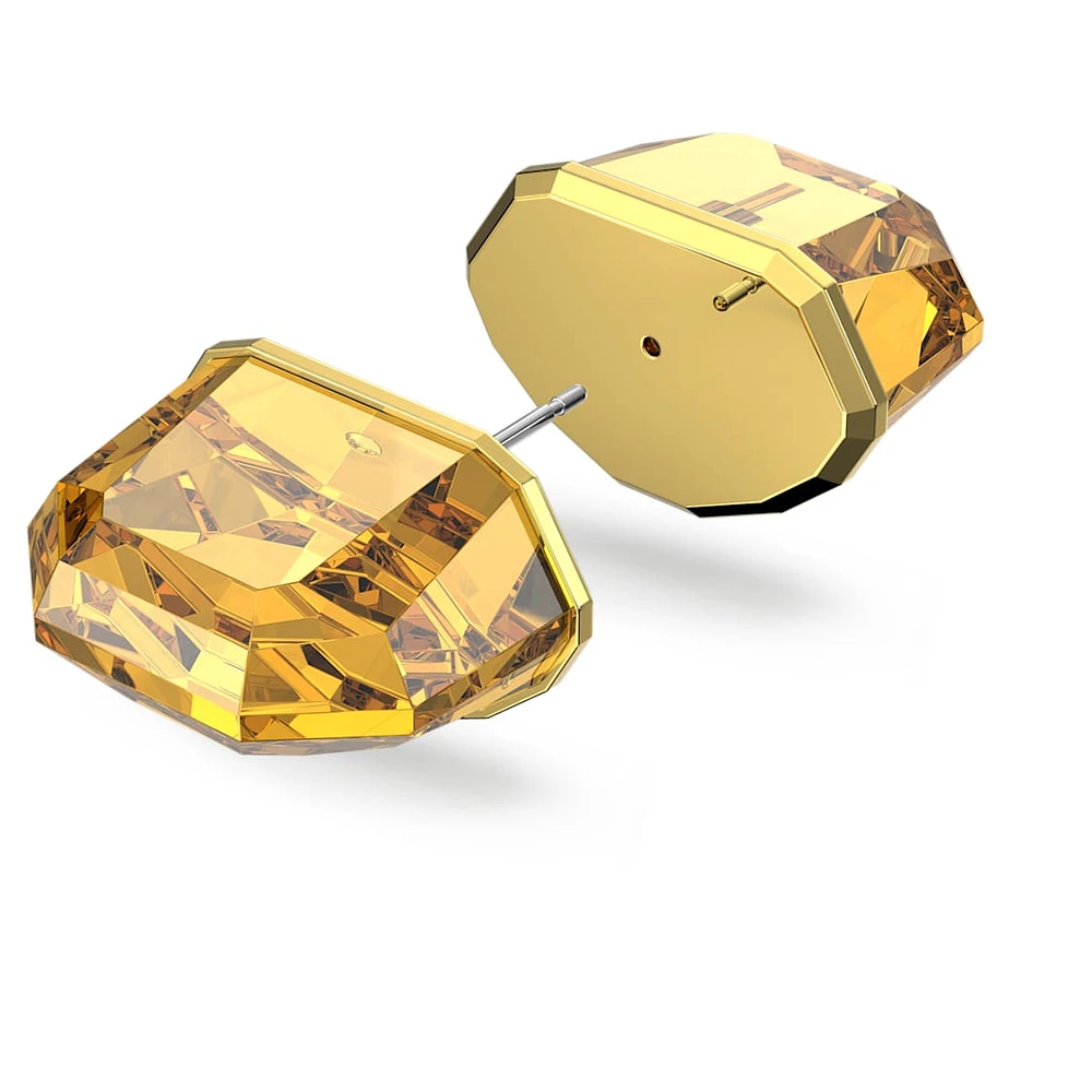 Lucent stud earring, Single, Yellow, Gold-tone plated by SWAROVSKI