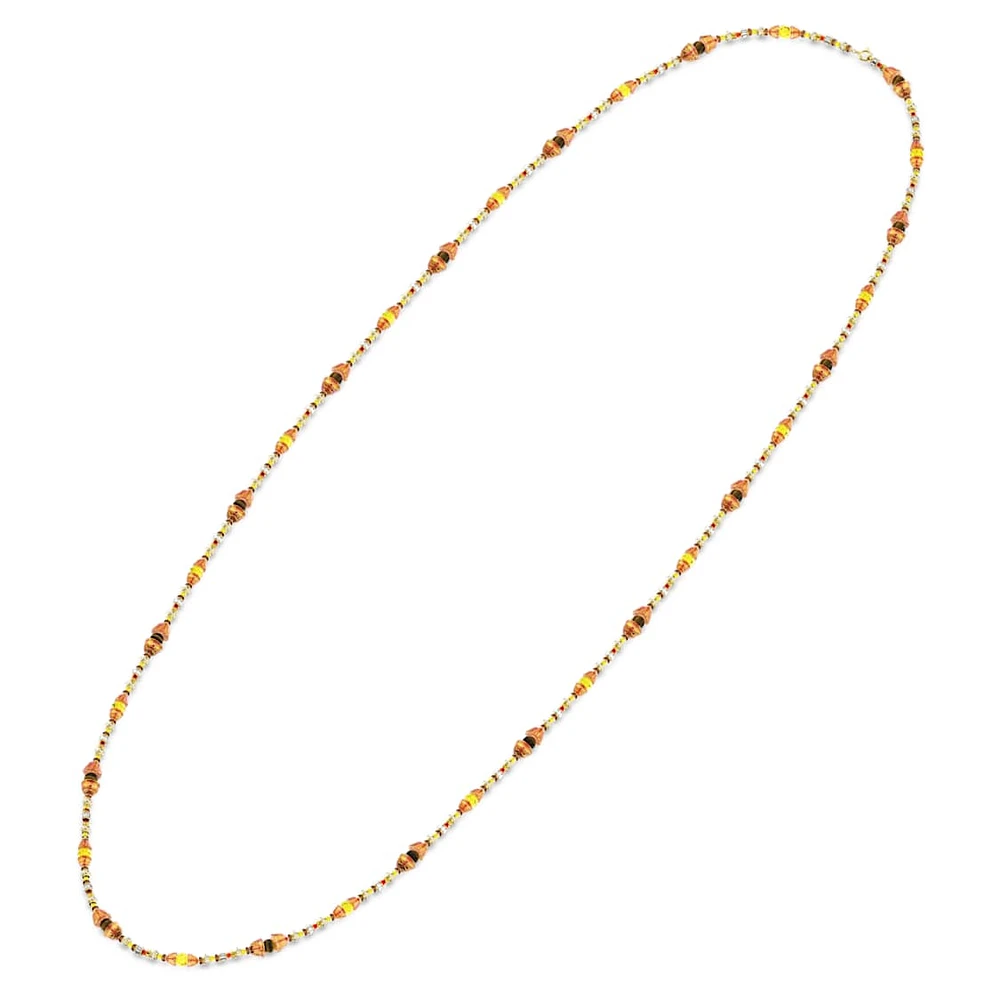Somnia necklace, Extra long, Brown, Gold-tone plated by SWAROVSKI