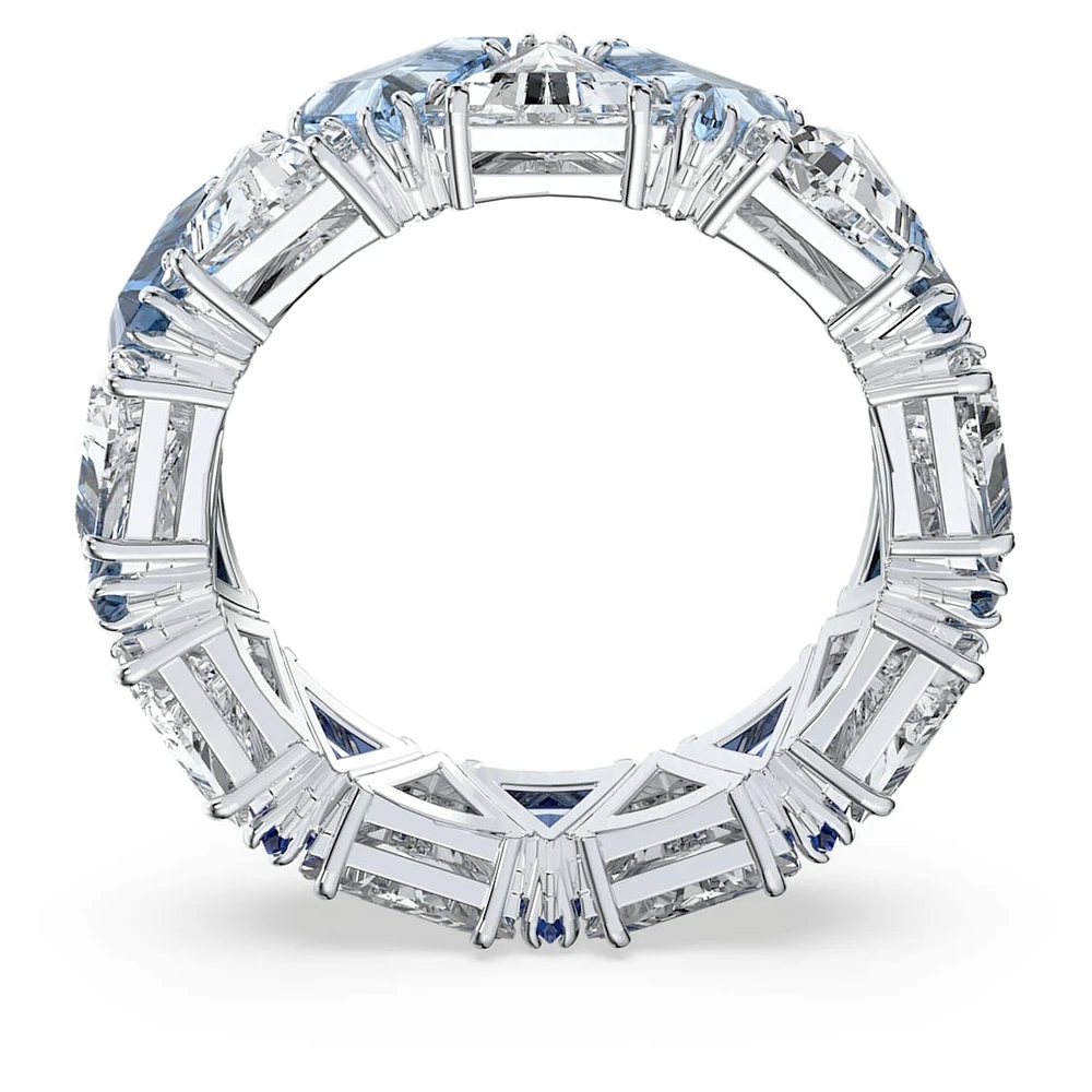 Ortyx cocktail ring, Triangle cut, Blue, Rhodium plated by SWAROVSKI