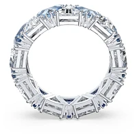 Ortyx cocktail ring, Triangle cut, Blue, Rhodium plated by SWAROVSKI
