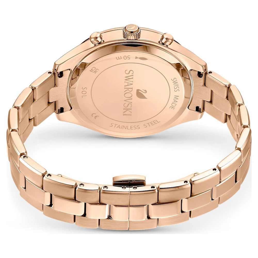 Octea lux sport watch, Swiss Made, Metal bracelet, Rose gold tone, Rose gold-tone finish by SWAROVSKI