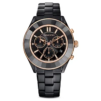 Octea Lux Sport watch, Swiss Made, Metal bracelet, Black, Black finish by SWAROVSKI