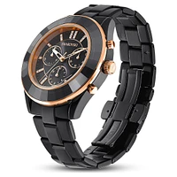 Octea Lux Sport watch, Swiss Made, Metal bracelet, Black, Black finish by SWAROVSKI