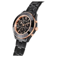 Octea Lux Sport watch, Swiss Made, Metal bracelet, Black, Black finish by SWAROVSKI