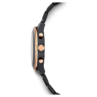Octea Lux Sport watch, Swiss Made, Metal bracelet, Black, Black finish by SWAROVSKI