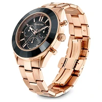 Octea lux sport watch, Swiss Made, Metal bracelet, Black, Rose gold-tone finish by SWAROVSKI