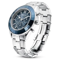 Octea lux sport watch, Swiss Made, Metal bracelet, Blue, Stainless steel by SWAROVSKI