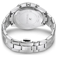 Octea lux sport watch, Swiss Made, Metal bracelet, Blue, Stainless steel by SWAROVSKI