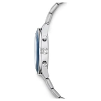 Octea lux sport watch, Swiss Made, Metal bracelet, Blue, Stainless steel by SWAROVSKI
