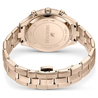 Octea lux sport watch, Swiss Made, Metal bracelet, Gold tone, Champagne gold-tone finish by SWAROVSKI