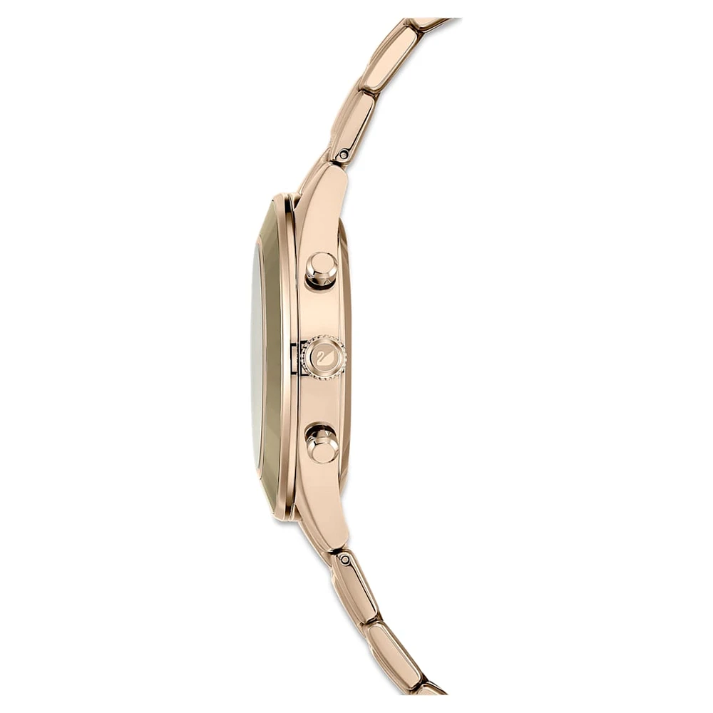 Octea lux sport watch, Swiss Made, Metal bracelet, Gold tone, Champagne gold-tone finish by SWAROVSKI