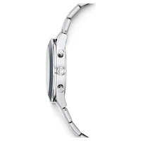 Octea lux sport watch, Swiss Made, Metal bracelet, Black, Stainless steel by SWAROVSKI