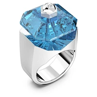 Numina ring, Square cut, Blue, Rhodium plated by SWAROVSKI