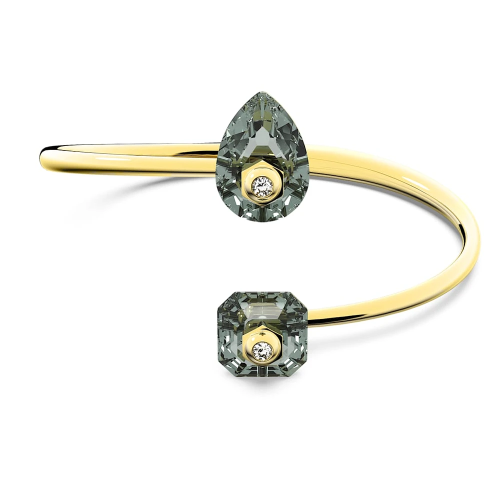 Numina bangle, Mixed cuts, Grey, Gold-tone plated by SWAROVSKI