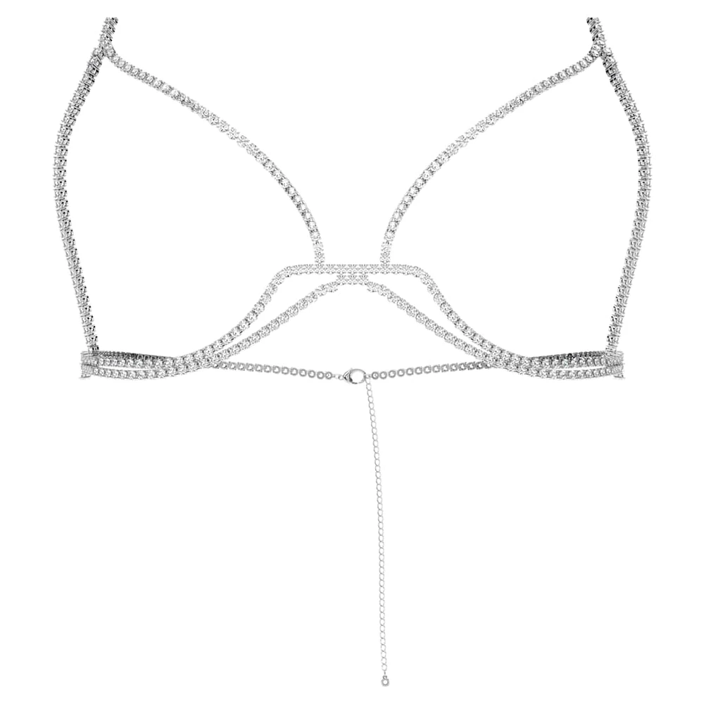 Millenia body chain, Round cut, White, Rhodium plated by SWAROVSKI