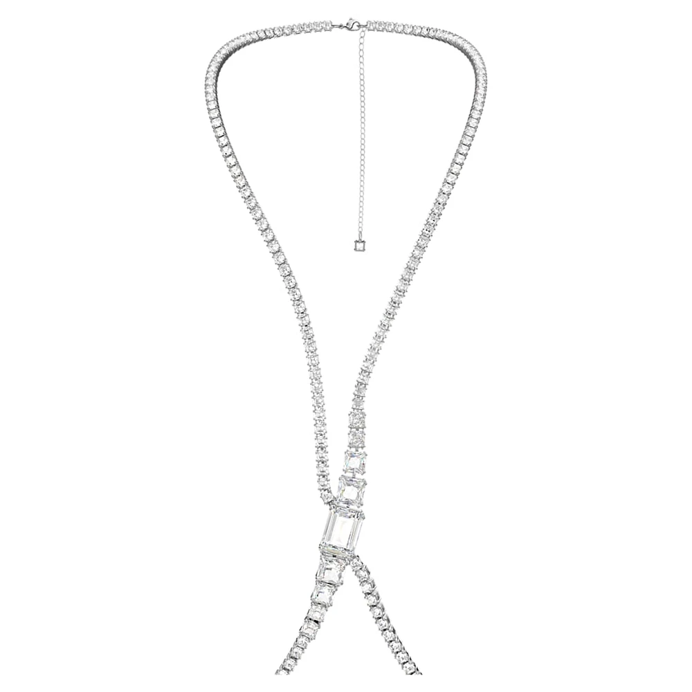 Millenia body chain, Square cut, White, Rhodium plated by SWAROVSKI