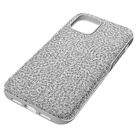 High smartphone case, iPhone® 12/12 Pro, Silver Tone by SWAROVSKI