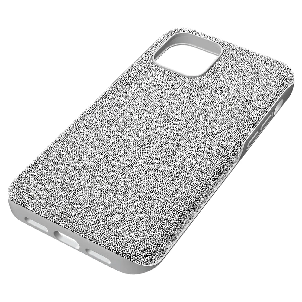 High smartphone case, iPhone® 12 mini, Silver Tone by SWAROVSKI