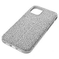 High smartphone case, iPhone® 12 mini, Silver Tone by SWAROVSKI