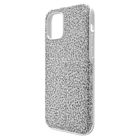 High smartphone case, iPhone® 12 mini, Silver Tone by SWAROVSKI