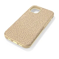 High smartphone case, iPhone® 12 mini, Gold tone by SWAROVSKI