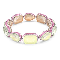 Chroma Tennis bracelet, Magnetic closure, Mixed cuts, Multicolored, Rhodium plated by SWAROVSKI