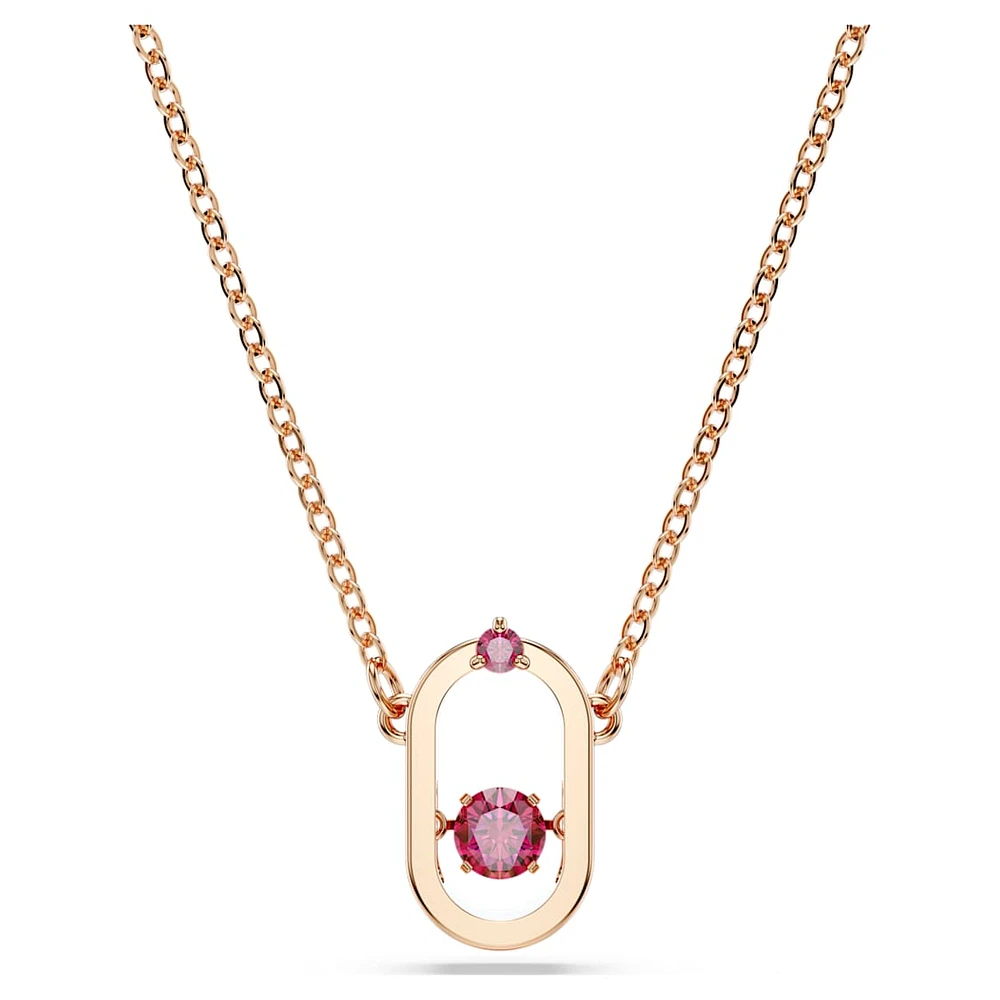 Una pendant, Round cut, Oval shape, Red, Rose gold-tone plated by SWAROVSKI