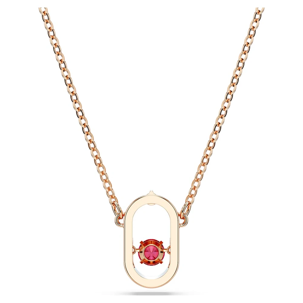 Una pendant, Round cut, Oval shape, Red, Rose gold-tone plated by SWAROVSKI