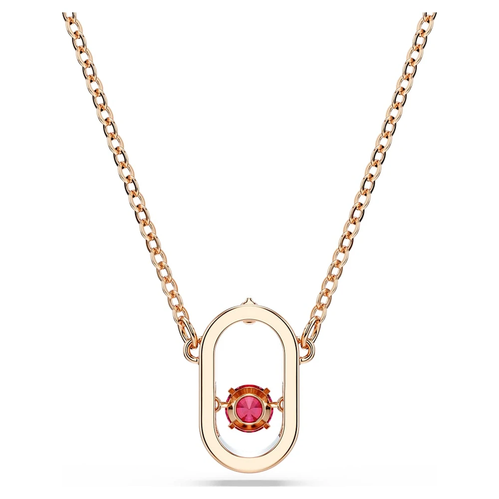 Una pendant, Round cut, Oval shape, Red, Rose gold-tone plated by SWAROVSKI