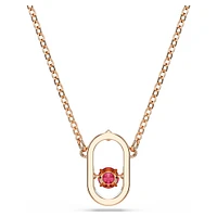 Una pendant, Round cut, Oval shape, Red, Rose gold-tone plated by SWAROVSKI