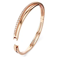 Hyperbola bangle, White, Rose gold-tone plated by SWAROVSKI