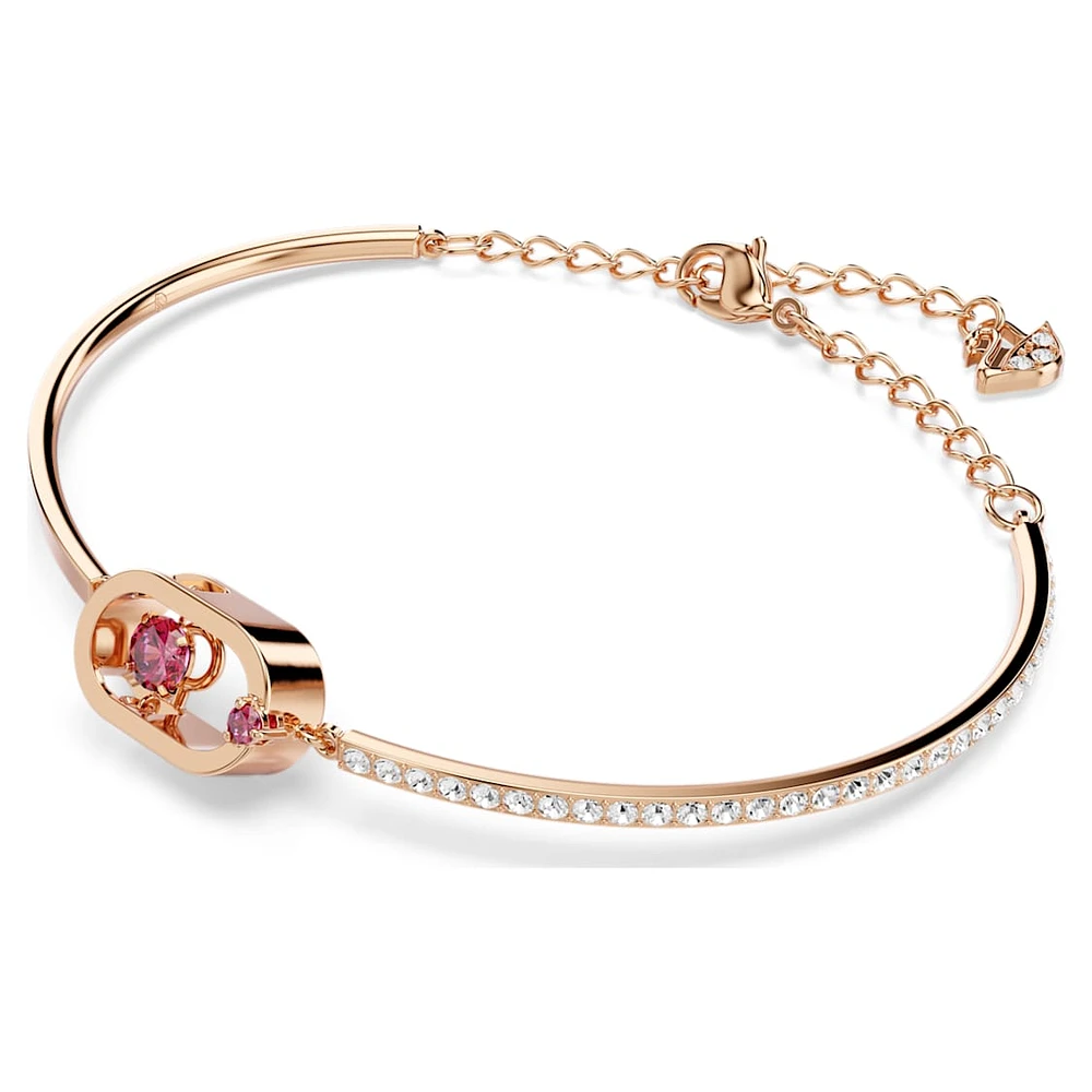 Una bracelet, Round cut, Oval shape, Red, Rose gold-tone plated by SWAROVSKI