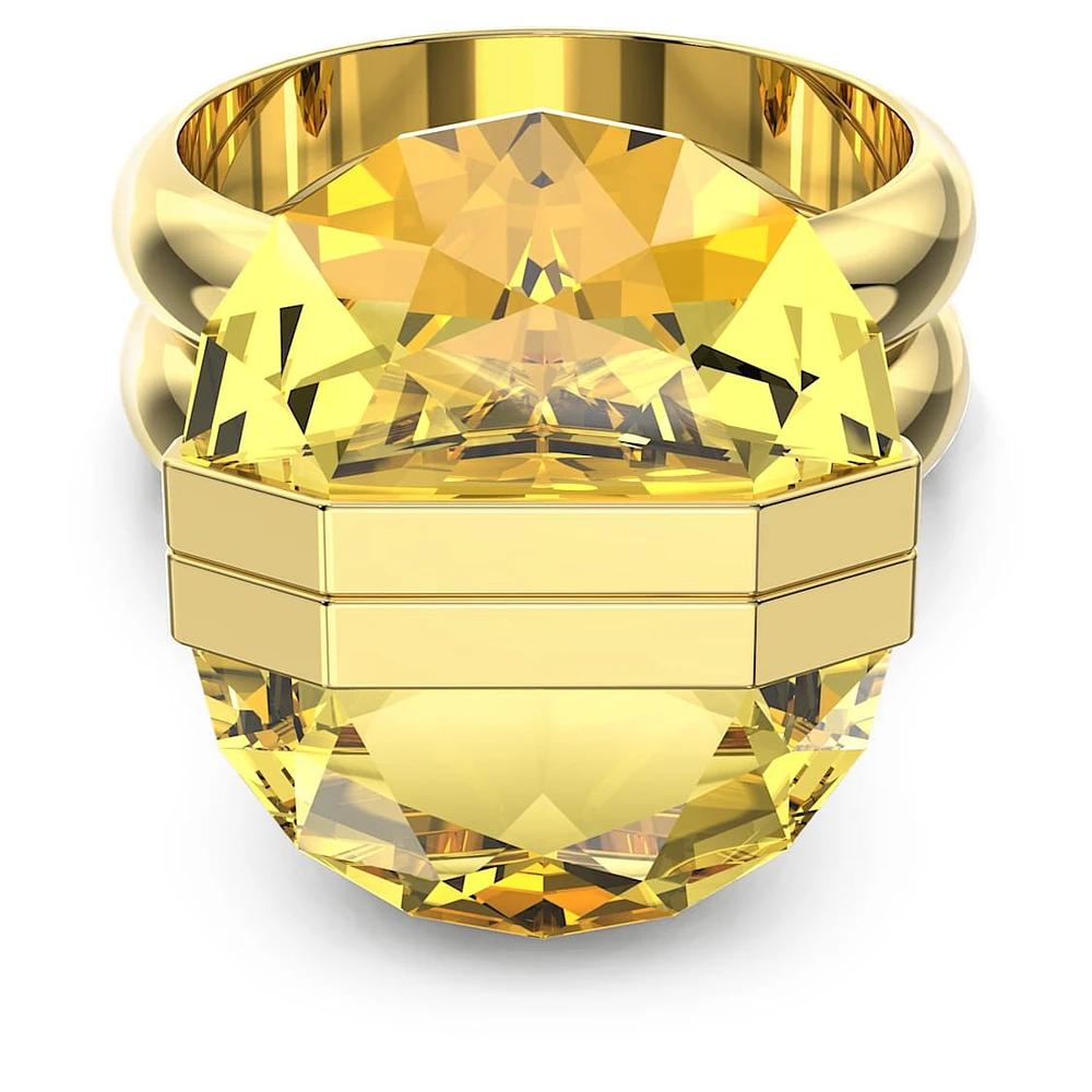 Lucent ring, Magnetic closure, Yellow, Gold-tone plated by SWAROVSKI