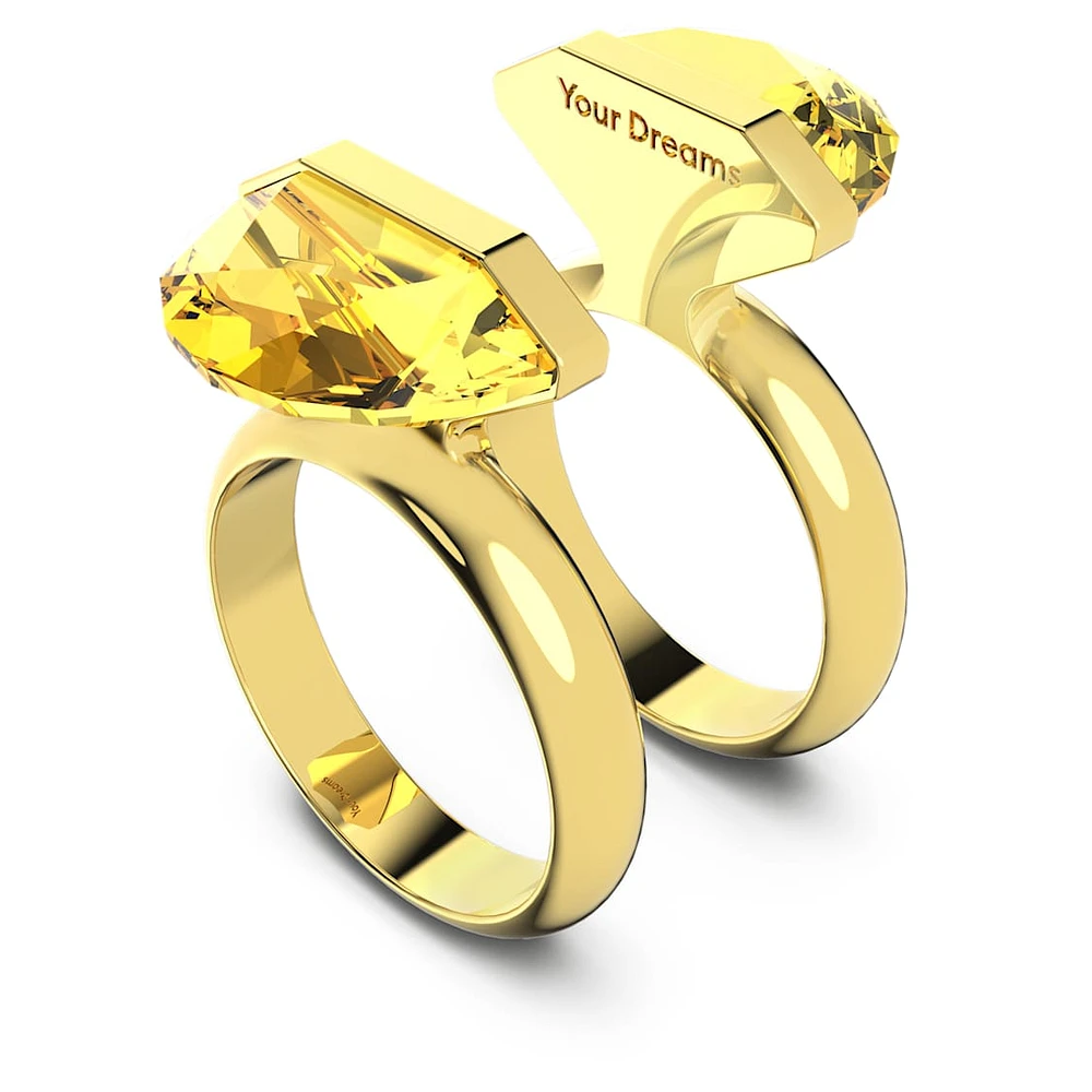 Lucent ring, Magnetic closure, Yellow, Gold-tone plated by SWAROVSKI