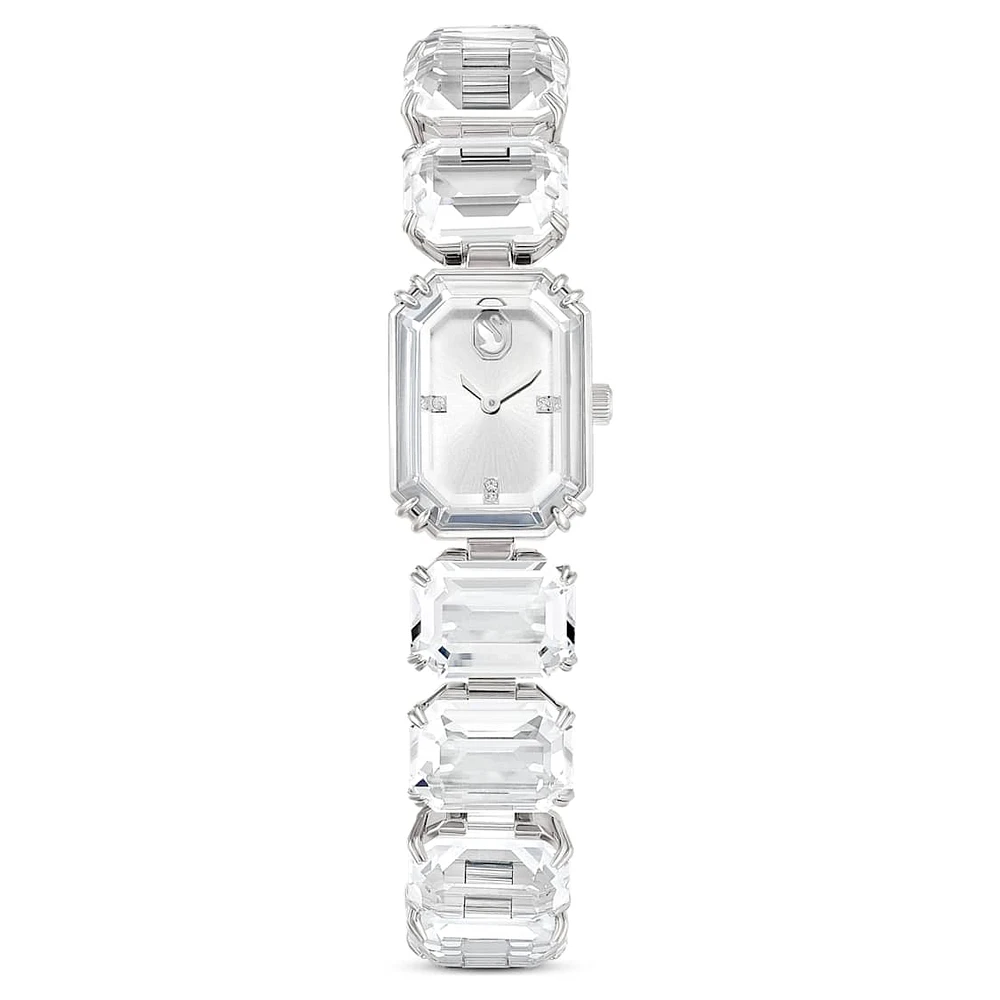 Watch, Octagon cut bracelet, White, Stainless steel by SWAROVSKI