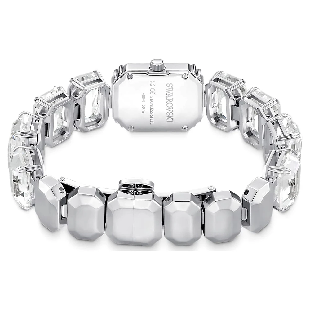 Watch, Octagon cut bracelet, White, Stainless steel by SWAROVSKI