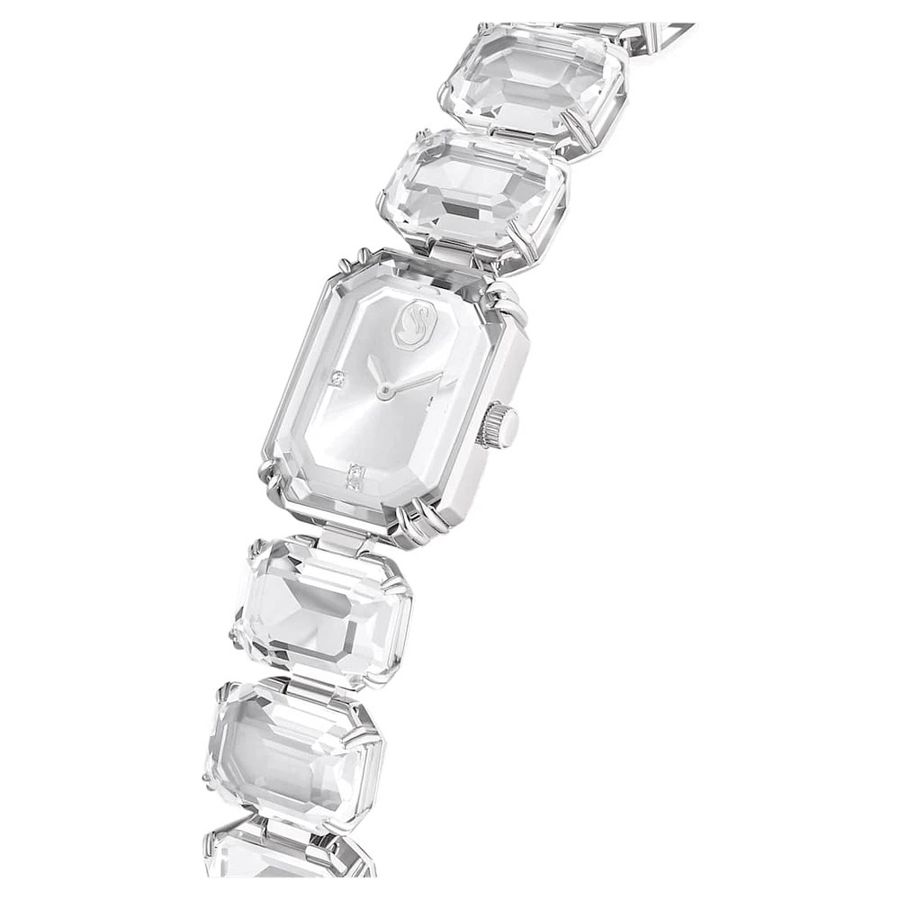 Watch, Octagon cut bracelet, White, Stainless steel by SWAROVSKI